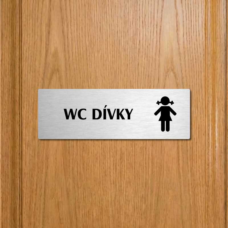WC dívky, 200x66mm, zlatá popiska s imitacemi šroubků
